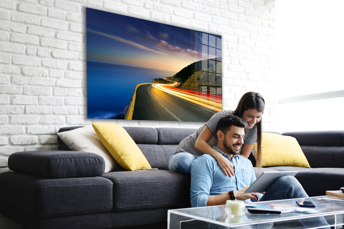 Route Large Glass Wall Art