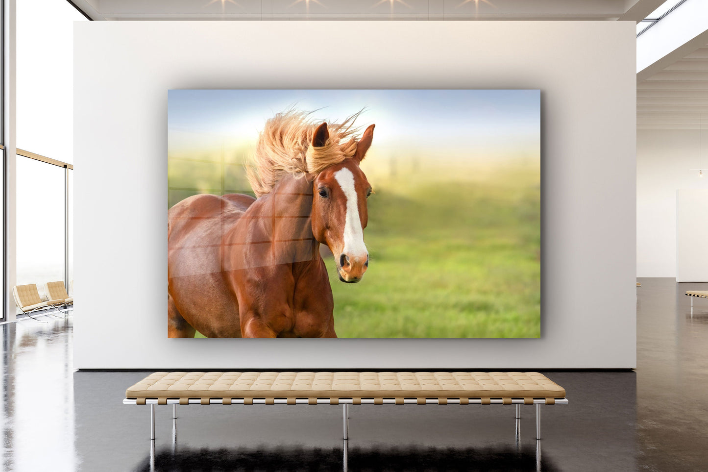 Brown Horse, Large Glass Wall Art