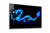 Abstract Blue Dragon Large Glass Wall Art