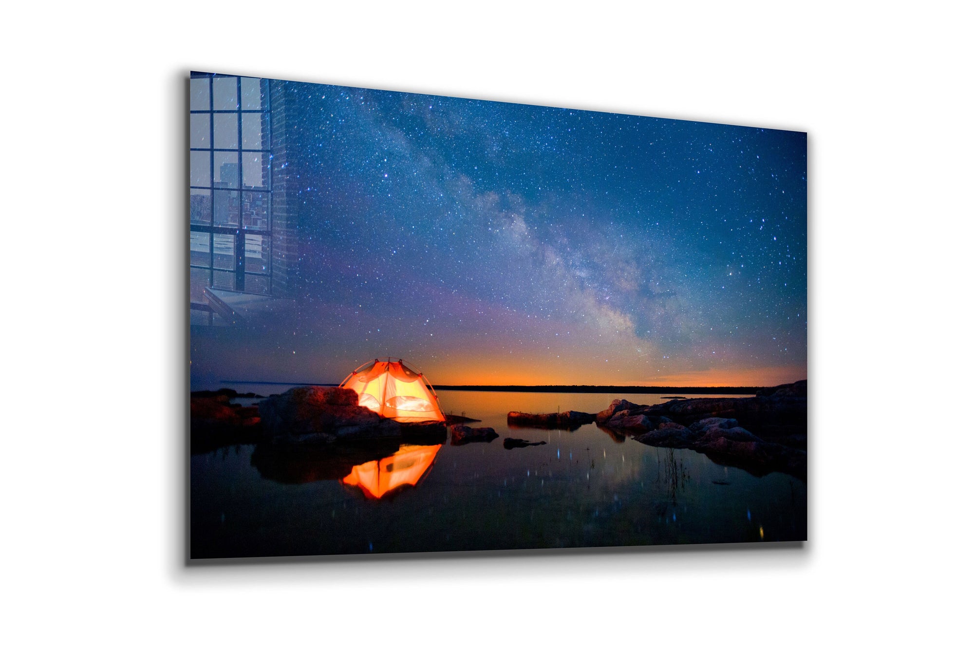 Camping, Nature Large Glass Wall Art