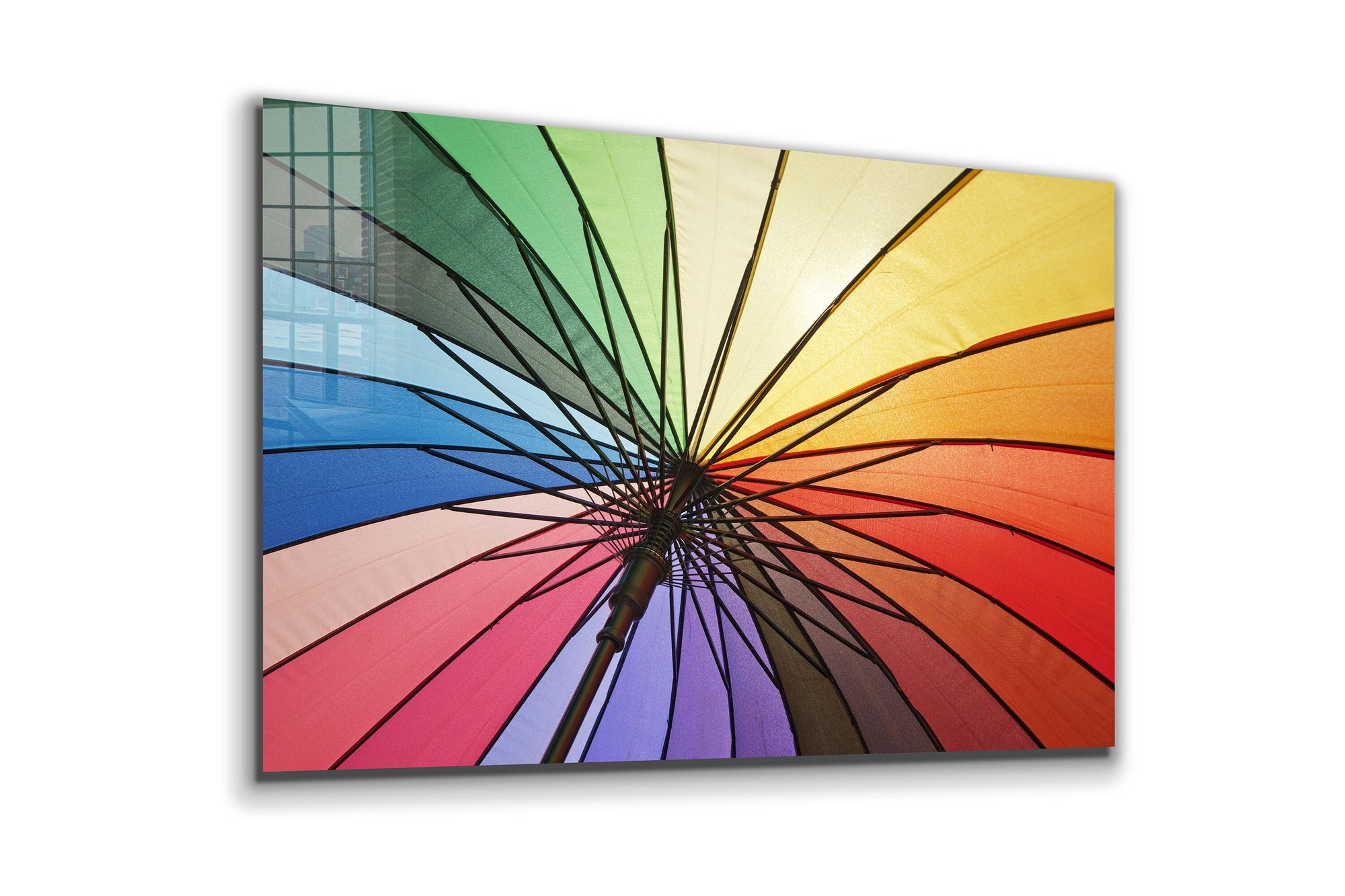 Colorful Umbrella Large Glass Wall Art