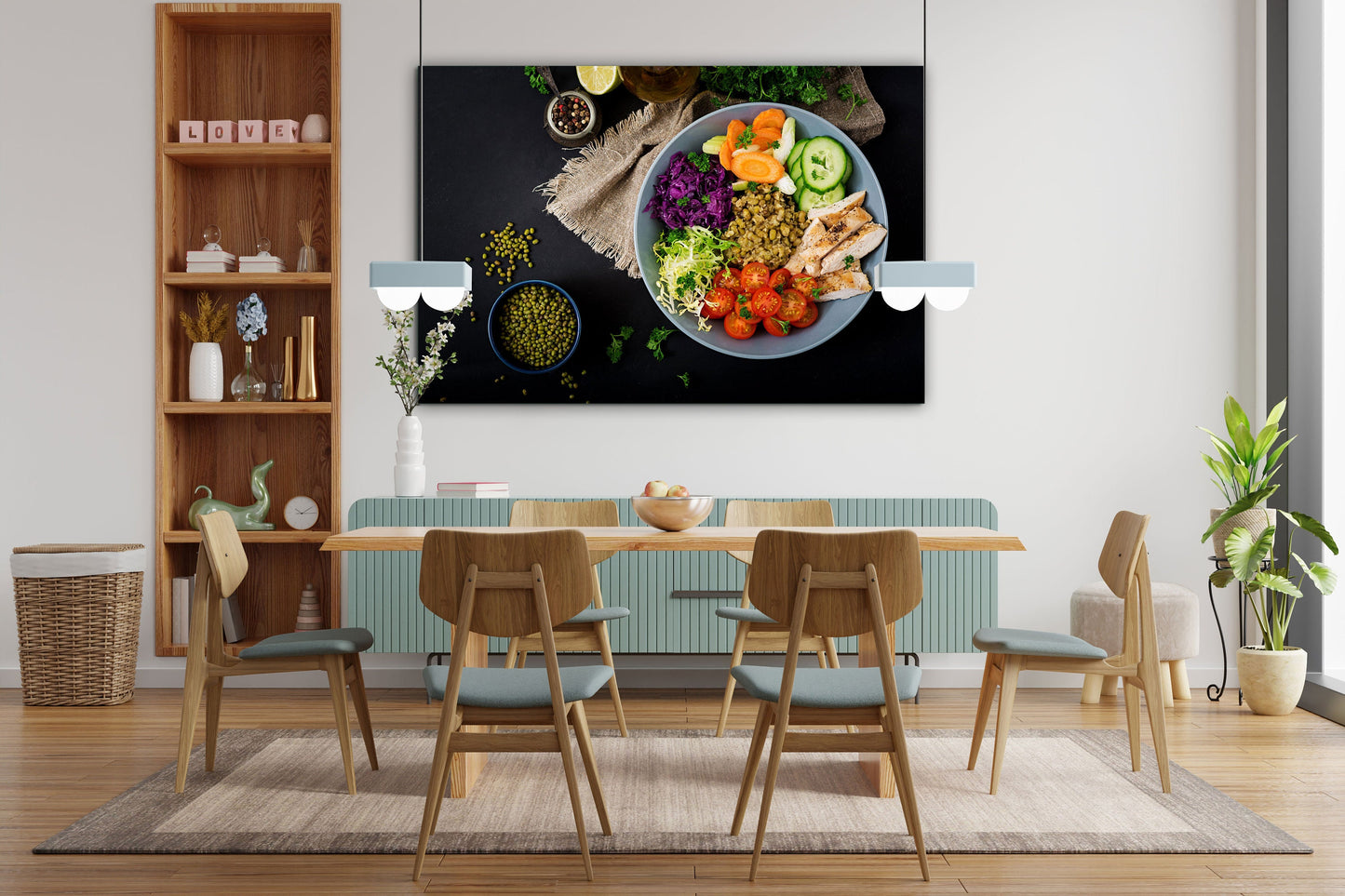 Vegetarian Large Glass Wall Art