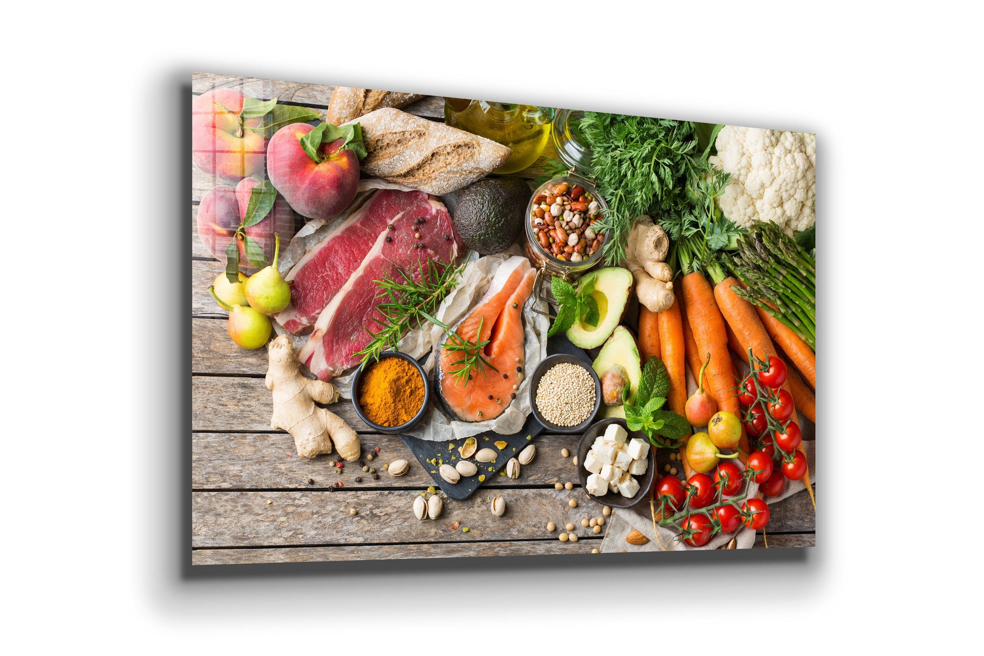 Healthy Food Large Glass Wall Art