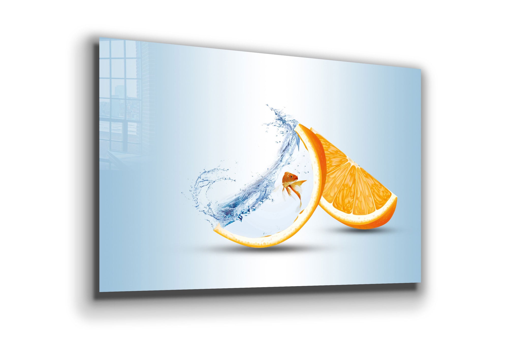 Orange Large Glass Wall Art