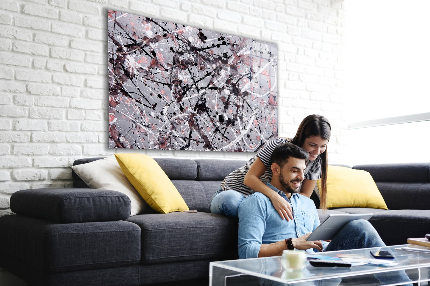 Abstract  Large Glass Wall Art