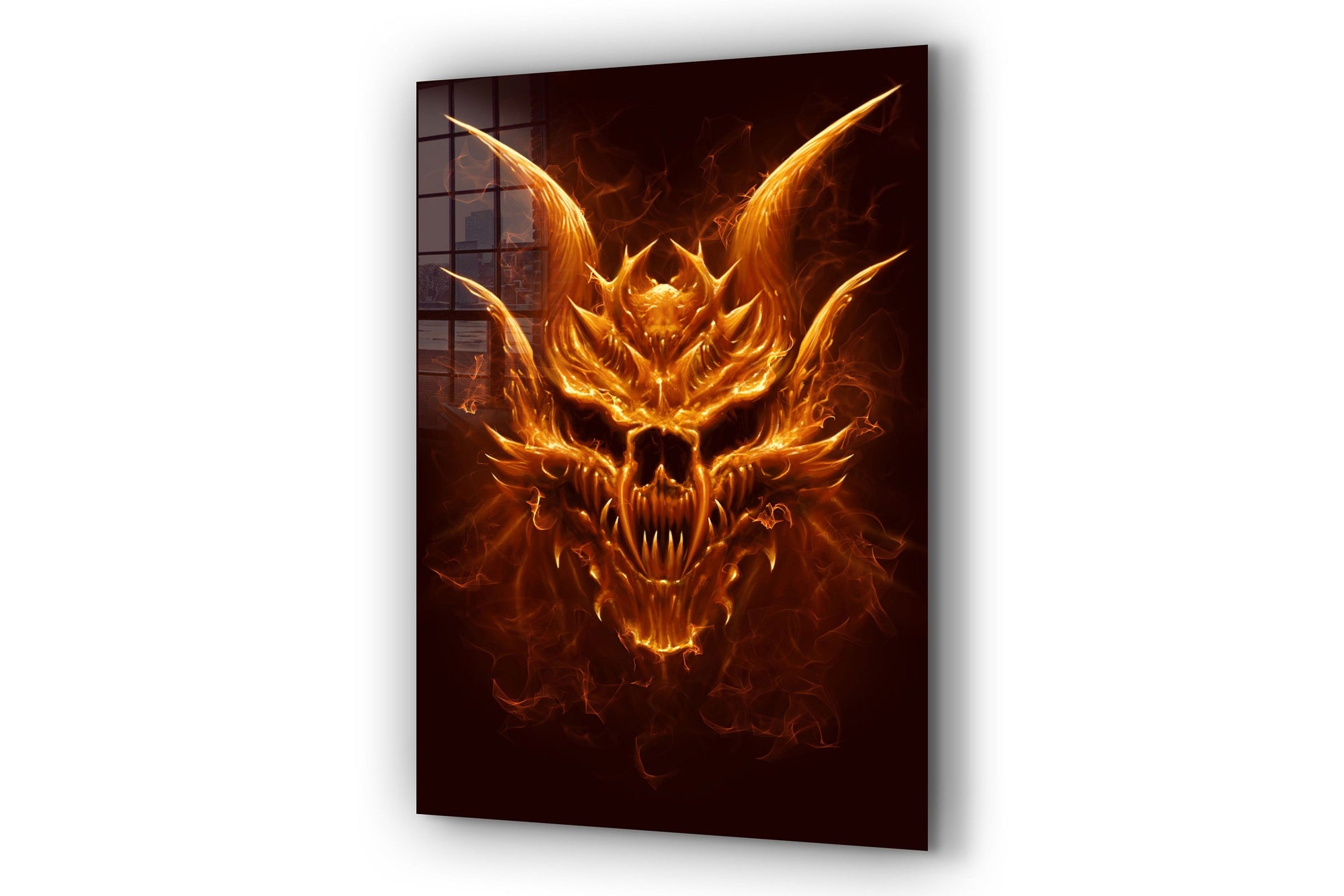 Fire Demon Large Glass Wall Art