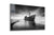 Black White Ship Large Glass Wall Art