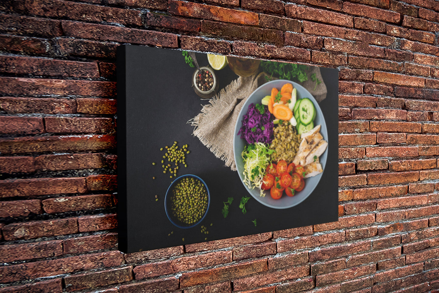 Vegetarian Large Glass Wall Art