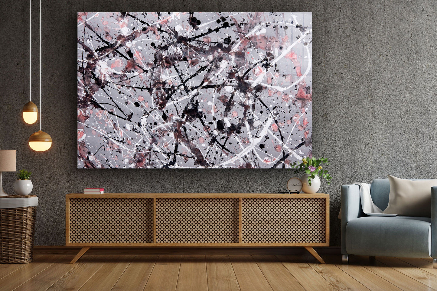 Abstract  Large Glass Wall Art
