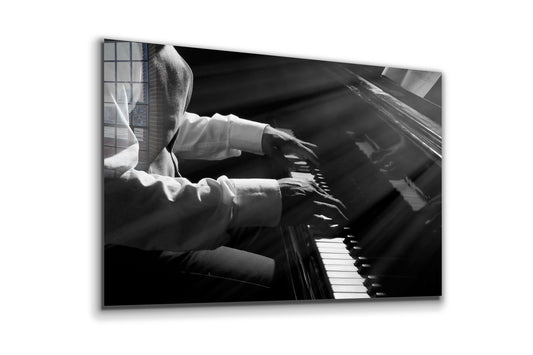 Pianist Large Glass Wall Art